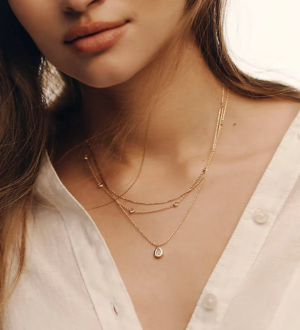 accessory Anthropologie Delicate Layered Crystal Necklace Anthropologie $58