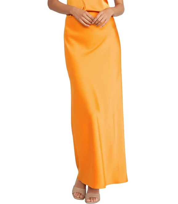 skirt Antonio Melani Bella A-Line Satin Maxi Skirt Dillard's $79