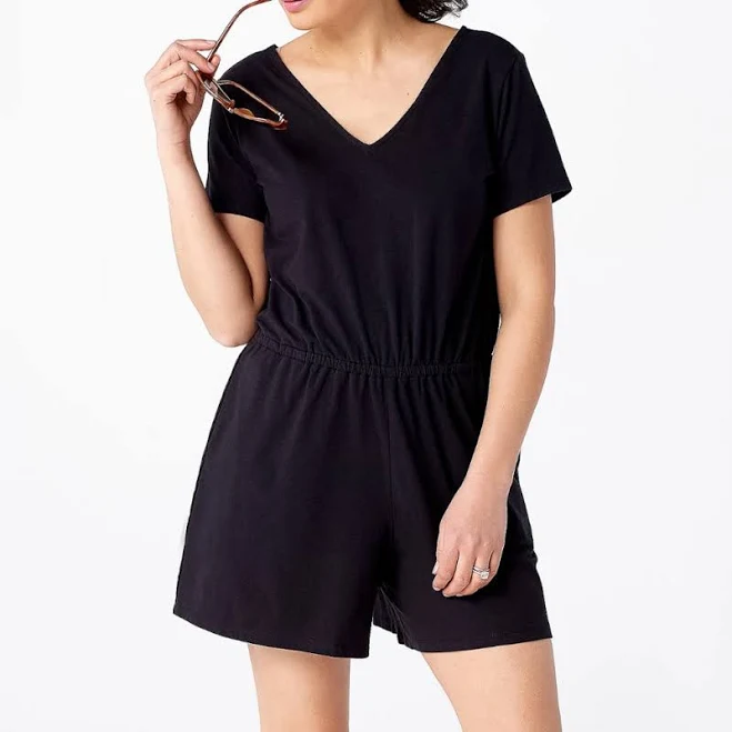 romper Anybody Cozy Kind V-Neck Short Sleeve Romper Poshmark $11