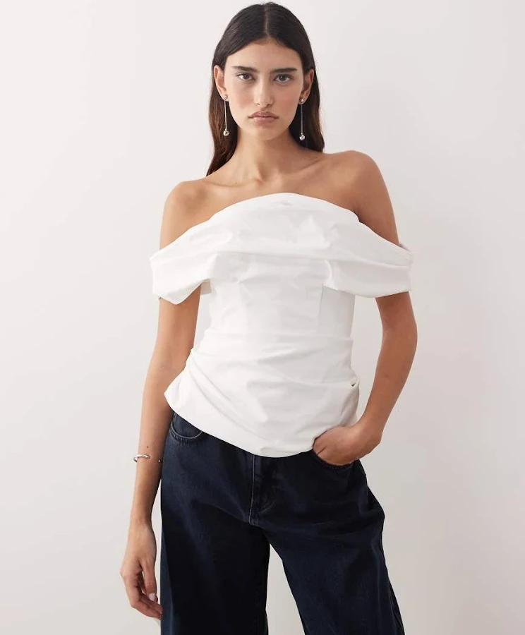 blouses ARRANGE Off The Shoulder Poplin Top ASOS $129