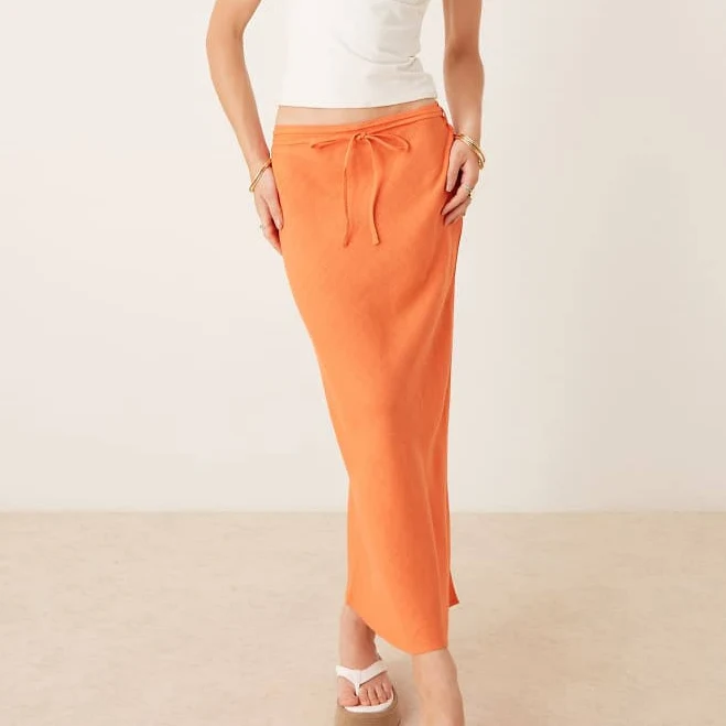 skirt ASOS Design Linen Blend Bias Midi Skirt ASOS $31.99