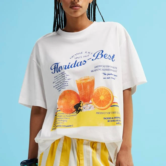 top ASOS Oversized T-Shirt with Orange Juice Graphic ASOS $25.19