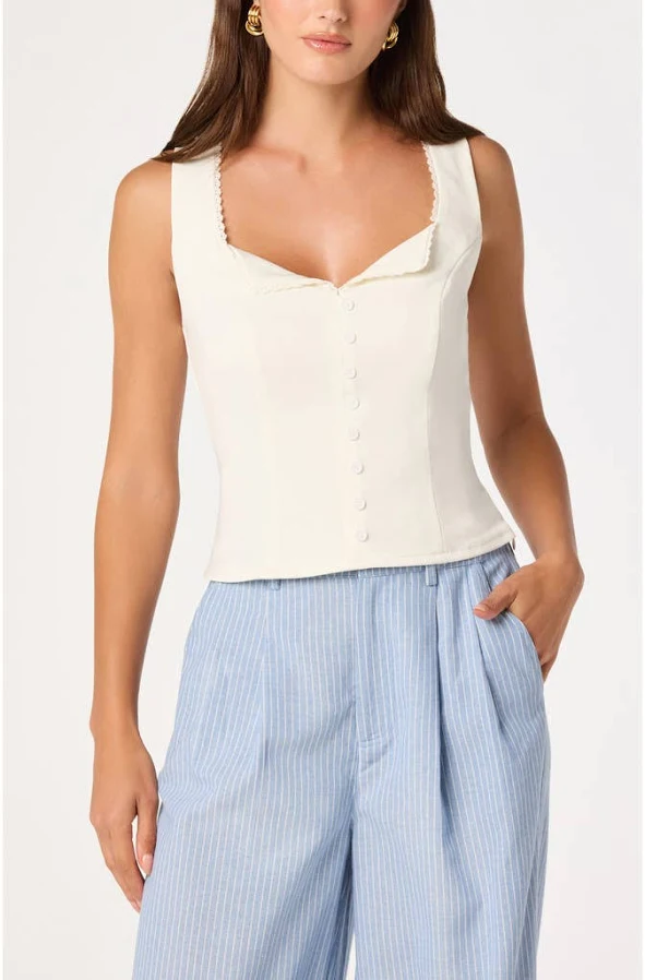 crop top Astr The Label Maddison Scalloped Crochet Trim Tank ASTR the Label $69