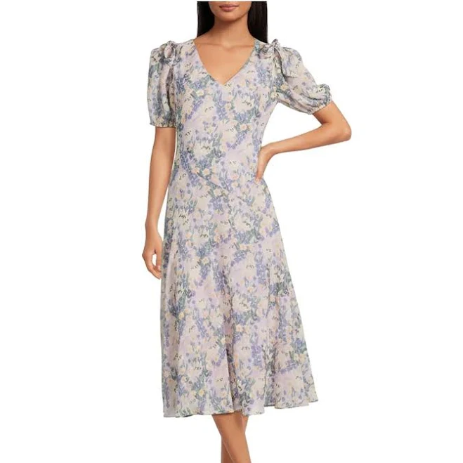 dress Astr The Label Women's Jessenia Floral Printed V-Neck Midi Dress Dillard's $119.26