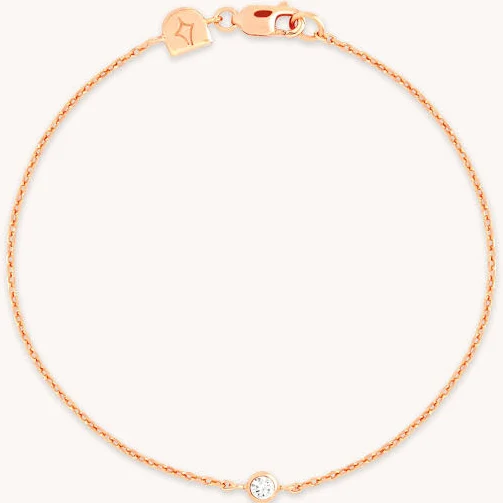 accessory Astrid & Miyu 18K Rose Gold Plated Silver Bezel Charm Bracelet Astrid & Miyu USA $90