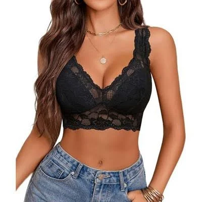 top Avidlove Women's Lace Longline Bralette with Deep V Triangle Target $17.09