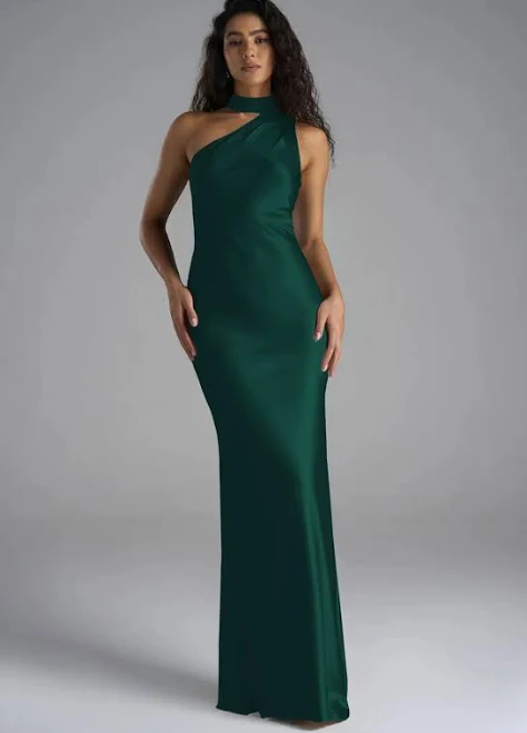 dress AW.Bridal Column Halter Neckline Floor Length Sleeveless Bridesmaid Dress AW Bridal $89.99