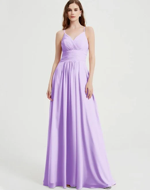 dress BABARONI Spaghetti Strap V-Neck Chiffon Dress with Pockets Babaroni.com $109