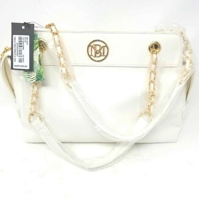 bag Badgley Mischka NEW White Vegan Shoulder Bag Gold Chain Purse eBay $56.58