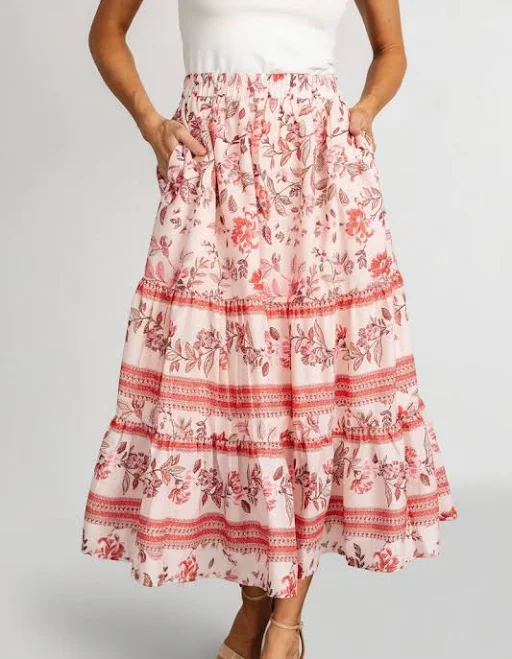 skirt Baltic Born Meg Tiered Midi Skirt Baltic Born $35.4