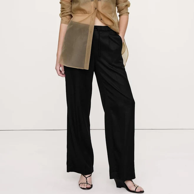 wide leg pants Banana Republic Women's High-Rise Wide-Leg Drapey Tencel Pants Banana Republic $84.99
