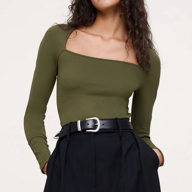 square neck top Banana Republic Women's Sculpted-Stretch Square-Neck Top Banana Republic $49.99