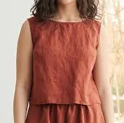 top Basic Linen Crop Top Etsy - Linenfox $78.2