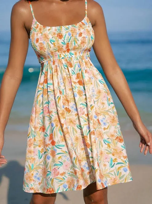 dress Berlook Floral Print Spaghetti Strap Smocked Mini Sundress Berlook $45