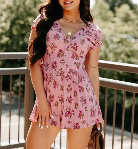 romper Bloom for You Floral Short Sleeve Romper NanaMacs $30.99