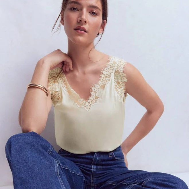 top Boden Women's Silk-Blend Lace Cami Top Boden $130