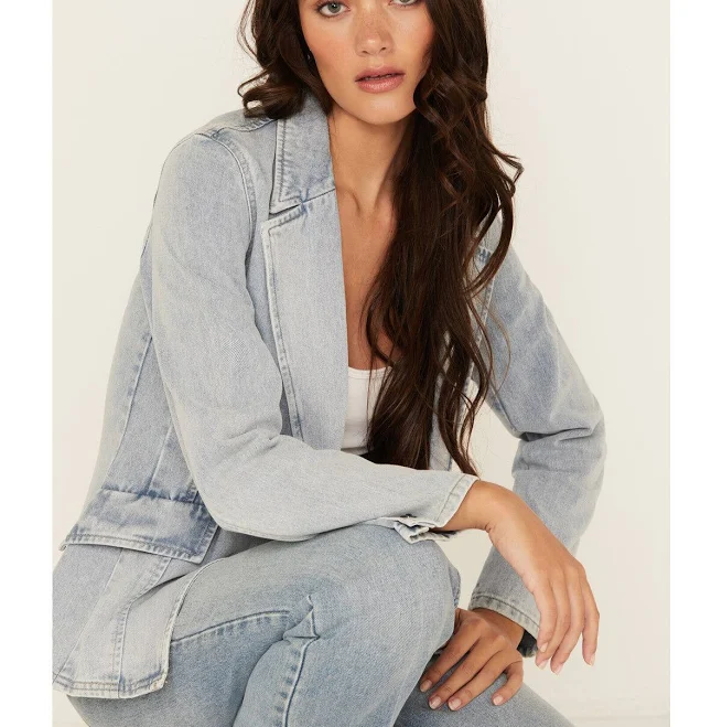 blazer Boom Boom Jeans Women's Fitted Denim Blazer Boot Barn $40.97