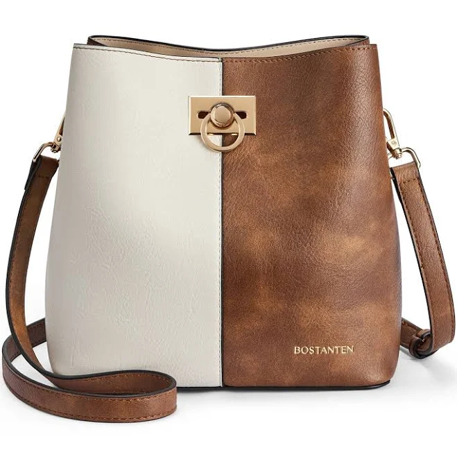 bag Bostanten Vegan Leather Crossbody Bucket Bag with Multiple Pockets Bostanten $45.99