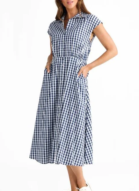 dress Brave+True Women's Musings Gingham Midi Shirtdress Nordstrom $138