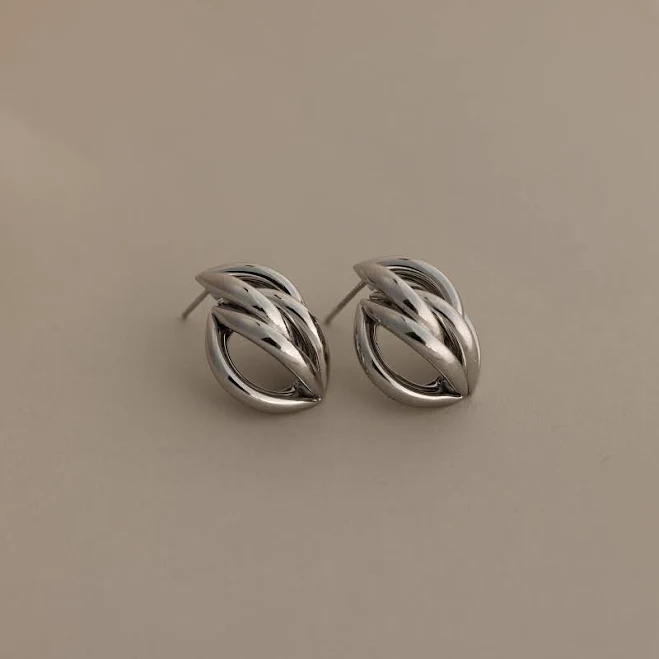accessory Caitlyn Minimalist Chunky Bold Silver Stud Earrings Caitlyn Minimalist $22.4