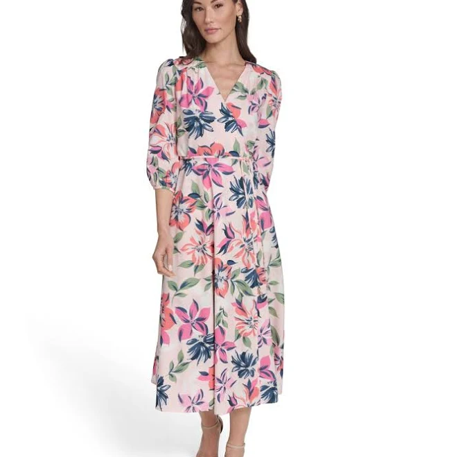 dress Calvin Klein Women's Faux Wrap Midi Dress Macy's $59.93