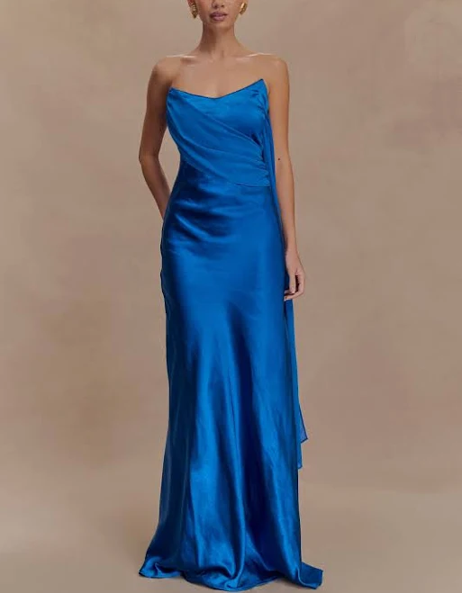 dress Carah Satin and Chiffon Maxi Dress meshki.us $105