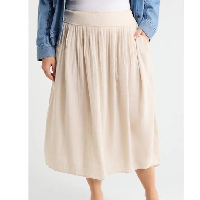 skirt Caslon Pleated Linen Blend Midi Skirt Nordstrom $99.5