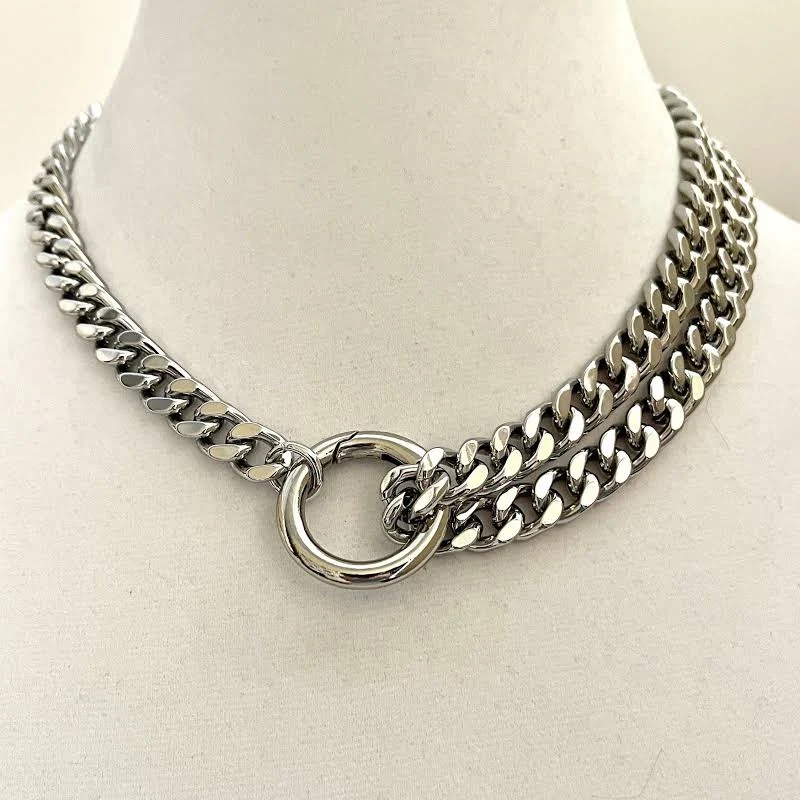 accessory Chunky Silver Miami Cuban Chain Necklace Vanessadesigns4u $66