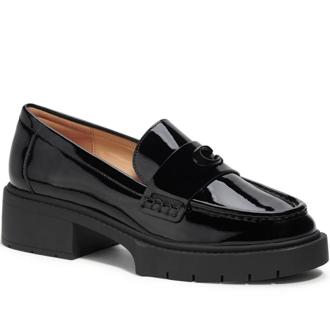 shoes Coach Women's Leah Chunky Patent Leather Loafers Bloomingdale's $195