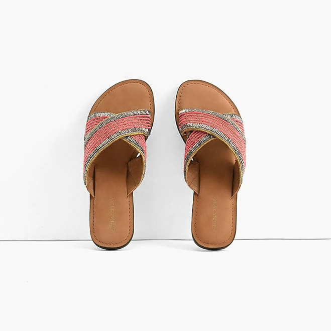 shoes Coral Crush Hand Beaded Slide Sandals 39 America & Beyond $88
