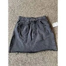 skirt Cotton:on Black Raw Hem Denim Mini Skirt - Size 4 Poshmark $29