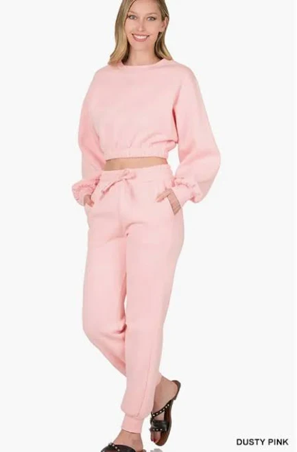 matching set Cropped Pullover and Jogger Pants Set Etsy - Seller $19.99