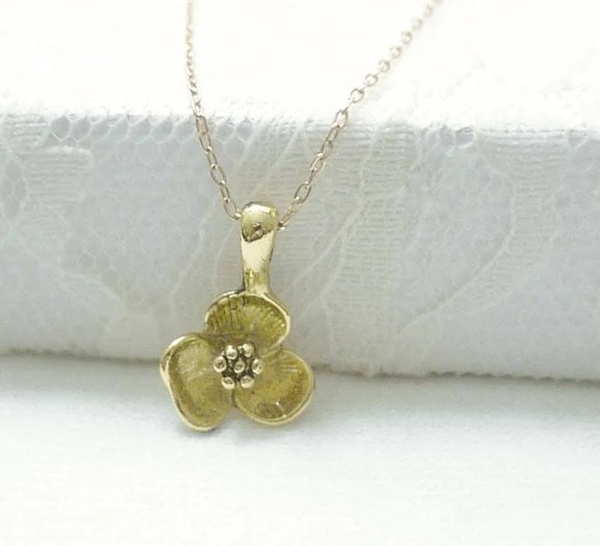 accessory Dainty Floral Gold Filled Charm Necklace Etsy - illusy $40