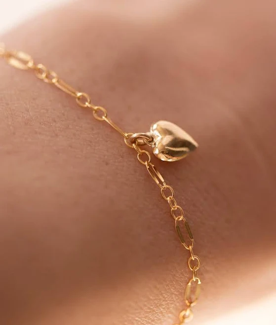 accessory Dainty Heart Charm Bracelet in Sterling Silver eandeproject.com $56