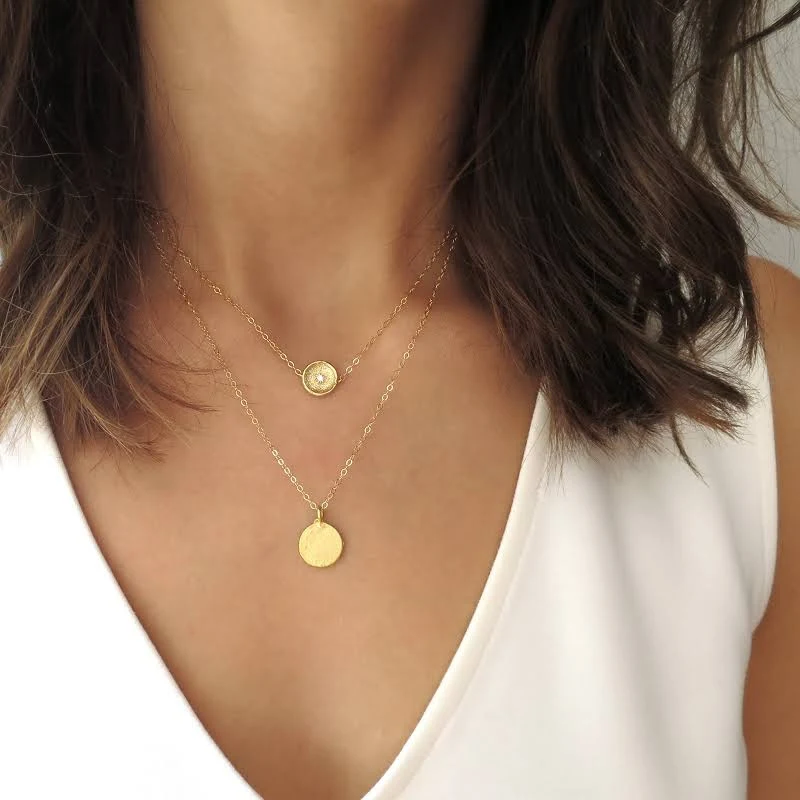 accessory Dainty Layered Gold Coin Necklace Etsy - LandonLacey $32