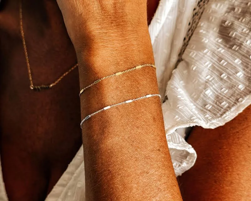 accessory Dainty Satellite Gold Chain Bracelet Etsy - SincerelySilverShop $21.25