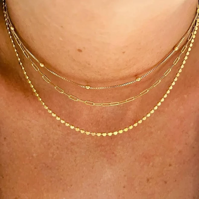 accessory Dainty Satellite Paperclip & Dot Chain Set Etsy - Seller $49.62
