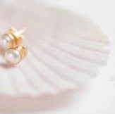 accessory Dainty White Pearl Stud Earrings 18K Gold Wedding Bridal Modern Minimal chic Etsy $30.64