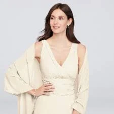 accessory David's Bridal Sheer Chiffon Wrap in Ivory Poshmark $10