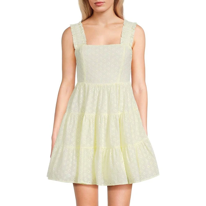 dress Dee Elly Eyelet Square Neck Sleeveless Mini Dress Dillard's $108