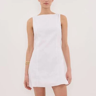 linen outfits Dissh Lacy Sleeveless Linen Mini Dress DISSH $181