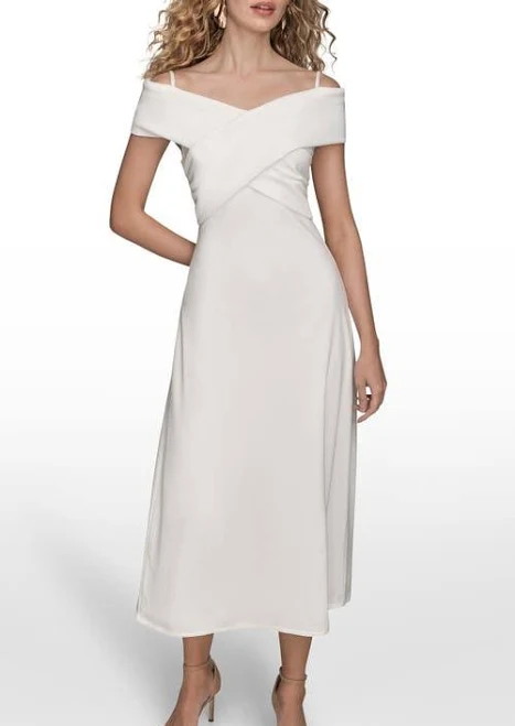 dress Donna Karan Women's Off-the-Shoulder Criss-Cross Midi Dress Nordstrom $169