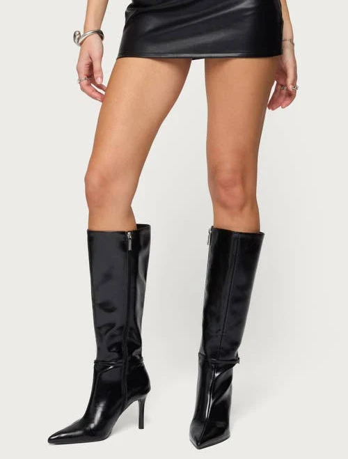 ultra-mini skirt Edikted Women's Viki Faux Leather Mini Skort Nordstrom $48