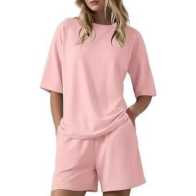 matching set Ekouaer Women's Oversized Boxy T-Shirt Lounge Set Target $17.99
