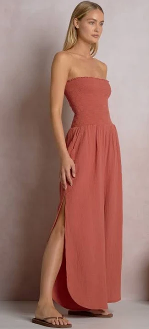 jumpsuit Elan Strapless Smock Jumper Whim $69