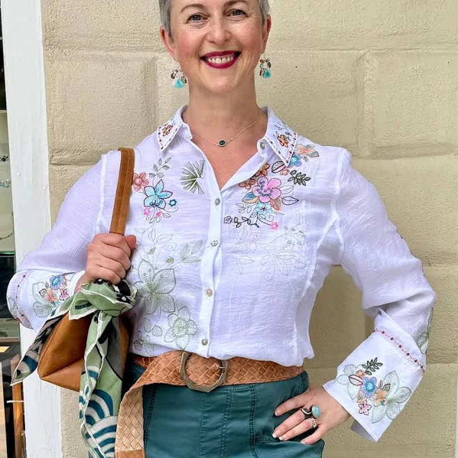 top Embroidered Long Shirt Anna Balkan $69