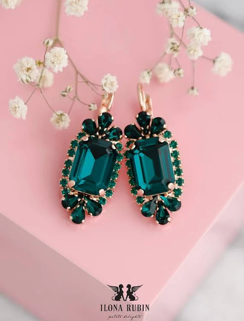 accessory Emerald Drop Earrings Etsy - iloniti $75.65