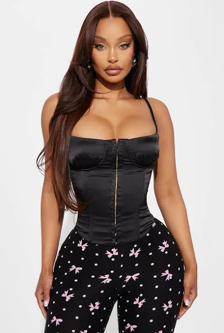top Fashion Nova Camisa Top Pure Seduction Satin Corset Fashion Nova $23.99