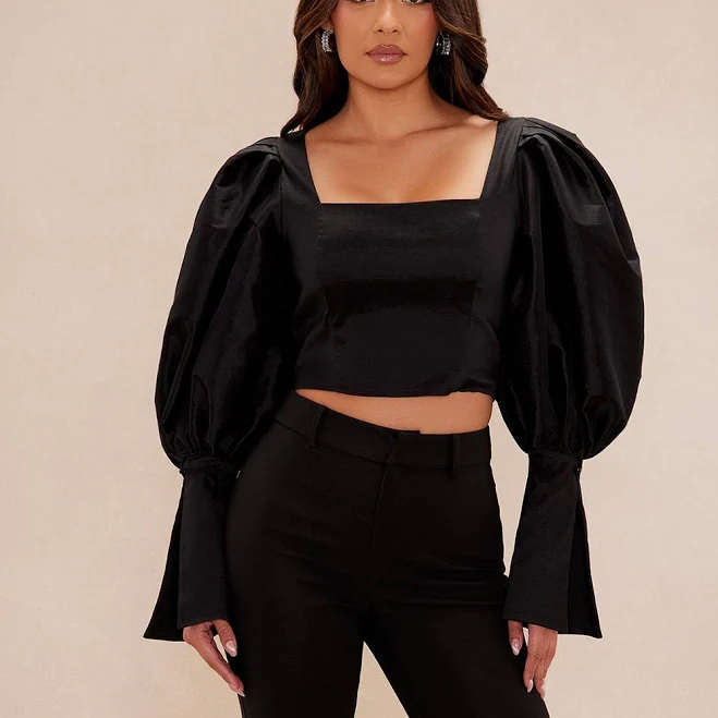 top Fashion Nova Patricia Puff Sleeve Cropped Blouse Fashion Nova $14.98