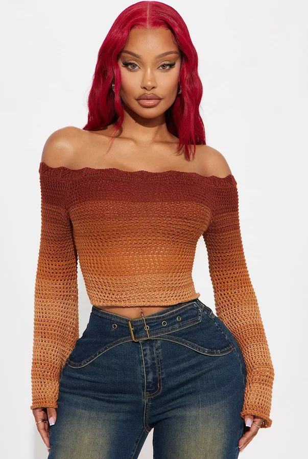 crop top Fashion Nova Women's Summer Sunsets Off Shoulder Crochet Top Fashion Nova $20.99